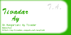 tivadar ay business card